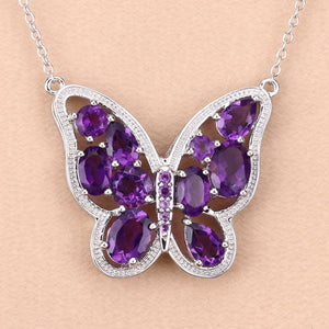 4.32 Carat Genuine Amethyst .925 Sterling Silver Necklace