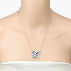 5.54 Carat Genuine Swiss Blue Topaz .925 Sterling Silver Necklace