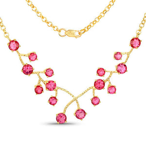 7.92 Carat Genuine Pink Topaz .925 Sterling Silver Necklace