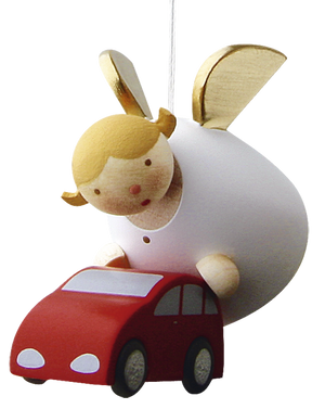 Little Angel Figurine - Guardian Angel With A Car
