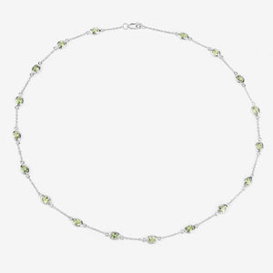 6.30 Carat Genuine Peridot .925 Sterling Silver Necklace