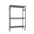 Nalego Heavy Duty Rolling Clothes Rack with Shelves and Hooks