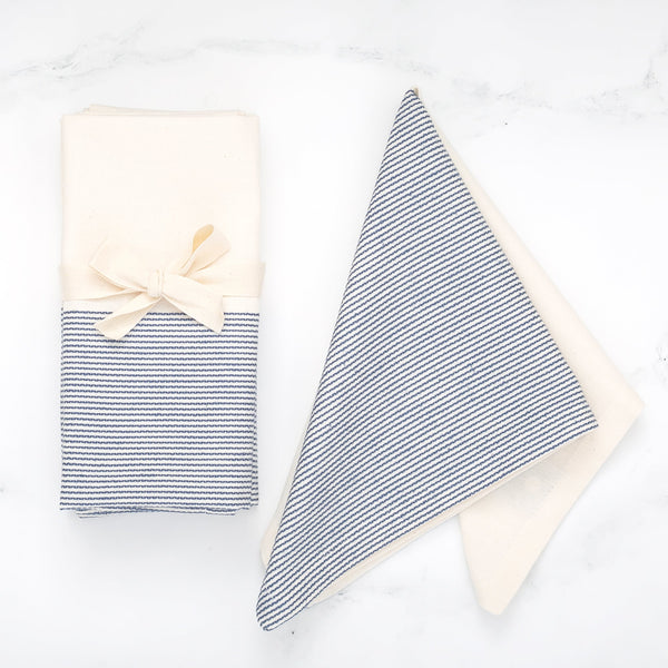 The Stripe Collection Napkins Natural Cotton & Elderberry