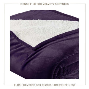 Velvet Plush Sherpa Bed Blanket by Great Bay Home