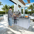 Navratil BBQ Stainless Steel Outdoor Kitchen Grill with Granite Countertop and Wine Cooler