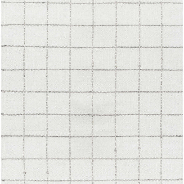 Nissa White Gray Checkered Wool Rug