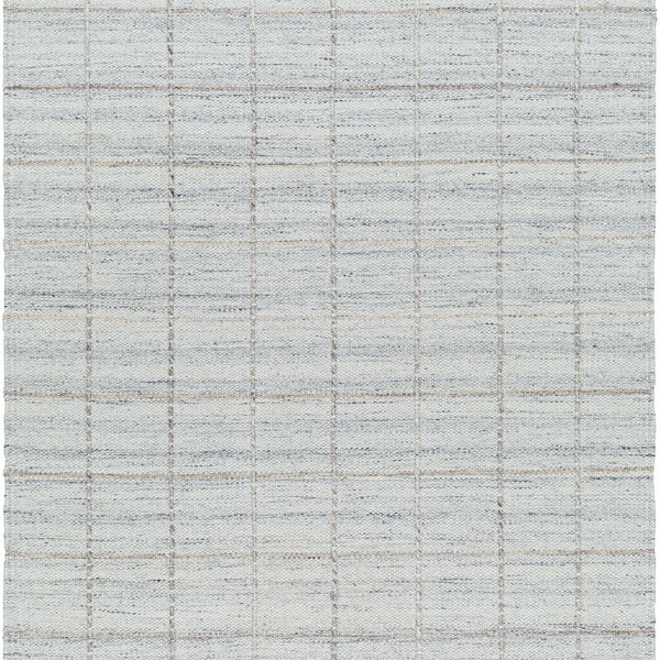 Nissa Light Gray Checkered Wool Rug