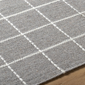 Nissa Gray Checkered Wool Rug
