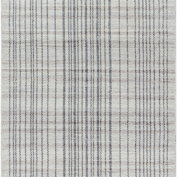 Nissa Gray Blue Checkered Wool Rug