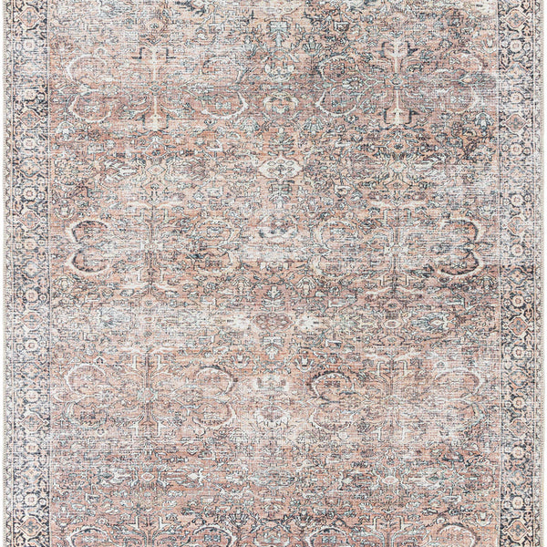 Peach Noda Vintage Washable Area Rug - Clearance