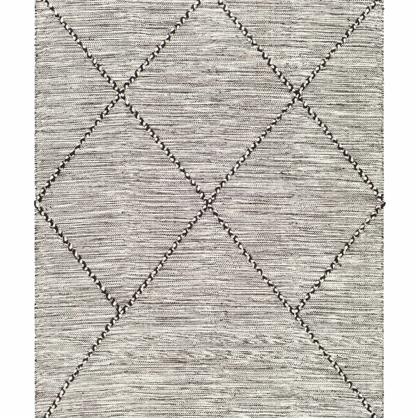 Neal Black/Cream Trellis Cotton Rug with Tassels - Clearance