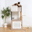 Need Pet furniture Cat Tree with Litter Box Enclosure and Large Hammock