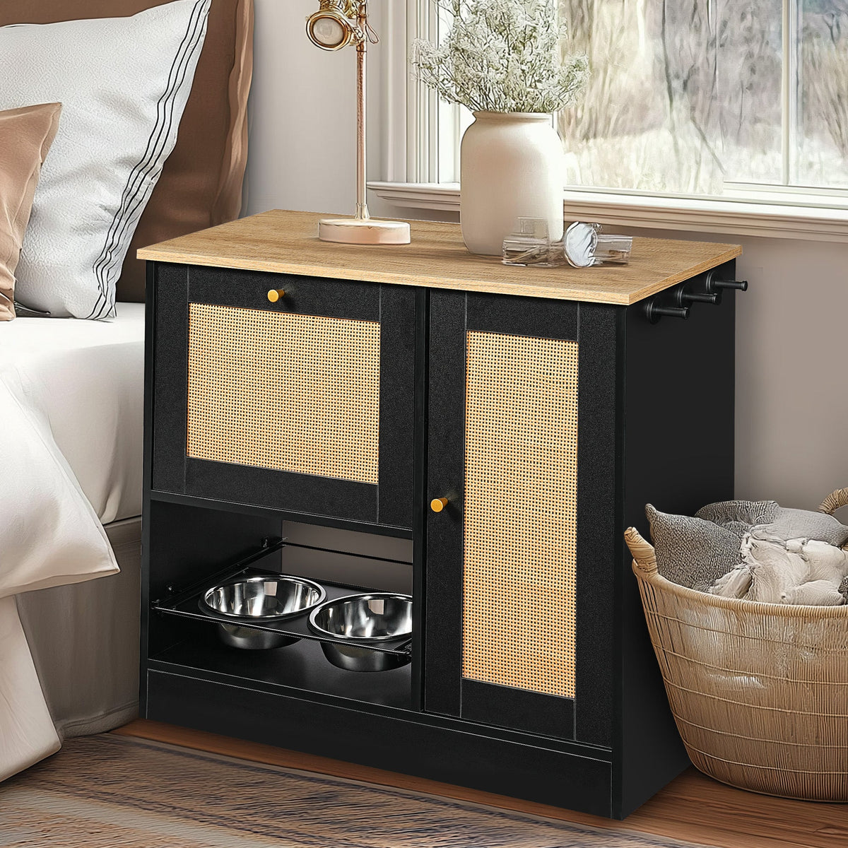 Need Pet furniture Feeding Station with 2 Lockers and Elevated Bowls - view 3
