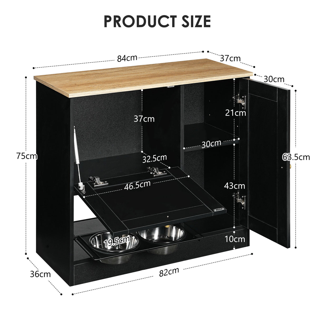 Need Pet furniture Feeding Station with 2 Lockers and Elevated Bowls - view 7