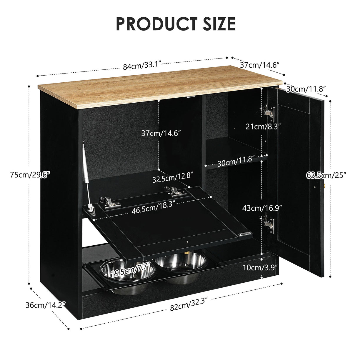 Need Pet furniture Feeding Station with 2 Lockers and Elevated Bowls - view 9