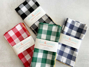 Gingham Check Cloth Napkins, Set of Four