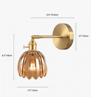 Tulip Glass Wall Lamp Retro Flower Bud Vintage Wall Light