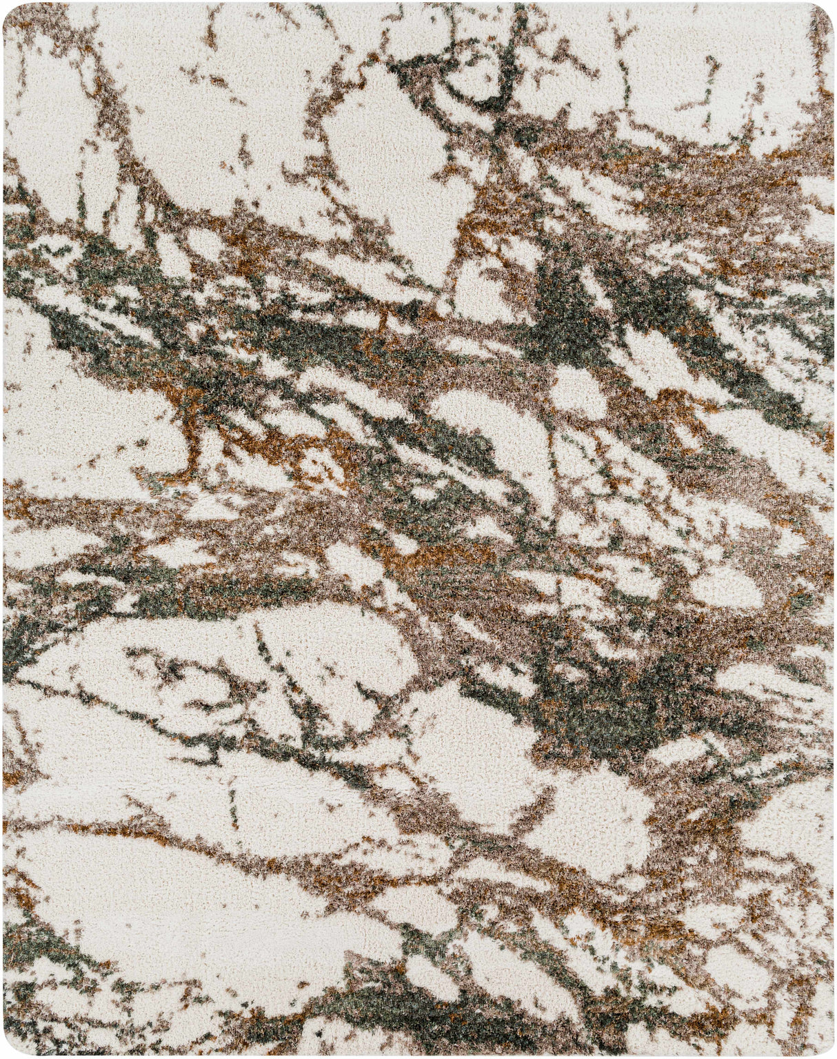 Ngunnawal Cream/Brown Marble Plush Rug
