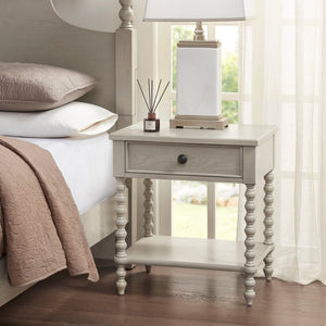 Nightstand with 1 Drawer and Turned Legs - Nightstands