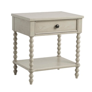 Nightstand with 1 Drawer and Turned Legs - Nightstands