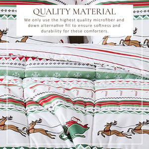 Reversible Christmas Comforter and Sham Set - Holiday / Lodge Odette Collection
