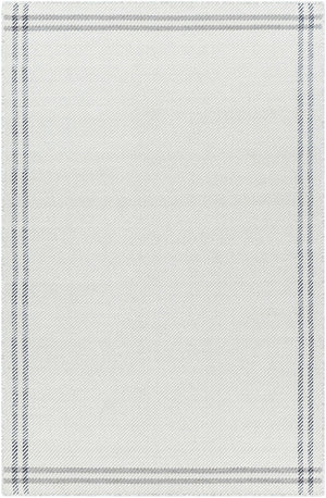 Nimue Cream & Charcoal Bordered Area Rug - Clearance