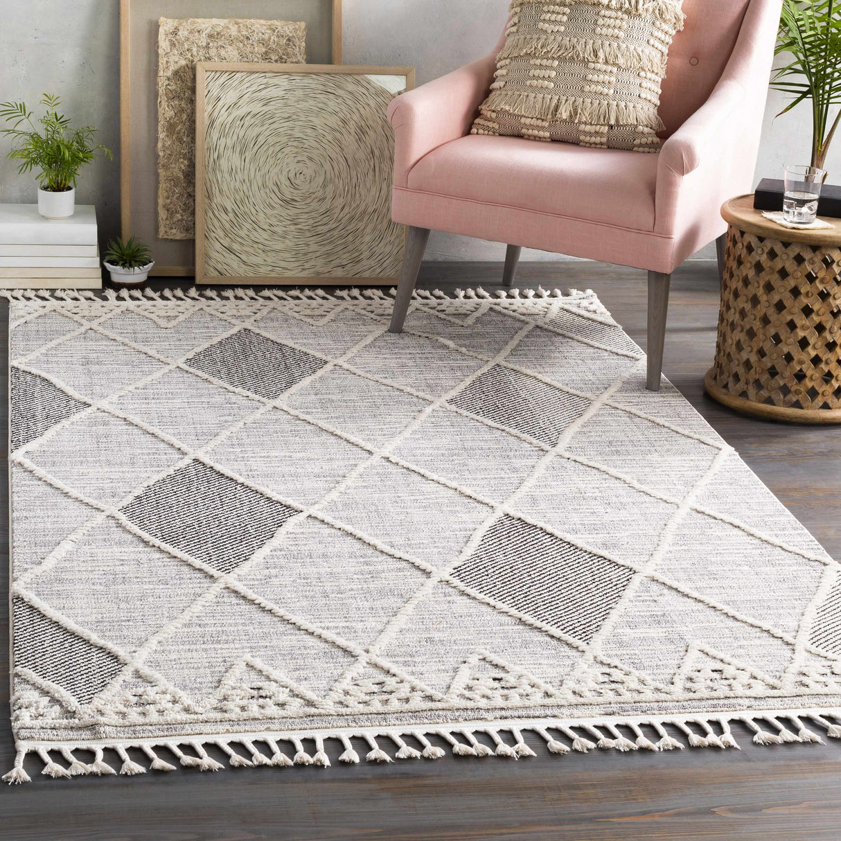 Norvelt High/Low Pile Rug with Tassels