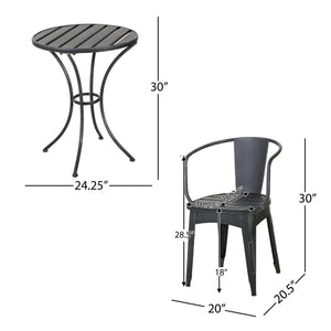 Colmar 3 PC KD Metal Bistro Set