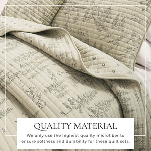 3 Piece Lodge Printed Quilt Set - Moonlight Ridge