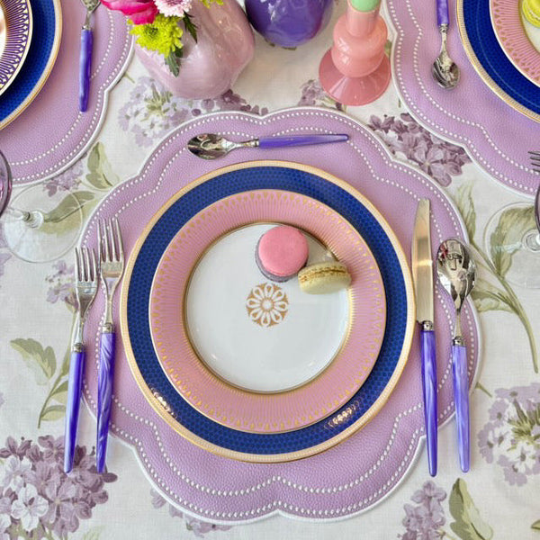 NURTURE PURPLE SCALLOPED FAUX LEATHER PLACEMAT