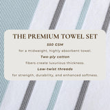 Decorative Cotton Stripe Bath Towel Set - Noelle Collection