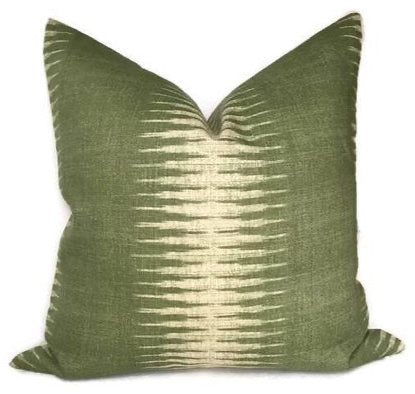 Ikat Pillow Cover in Olive Green, Peter Dunham Textiles