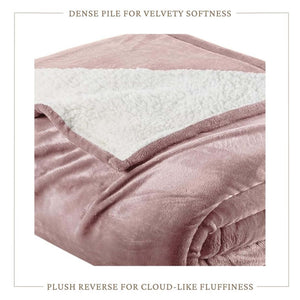 Velvet Plush Sherpa Bed Blanket by Great Bay Home