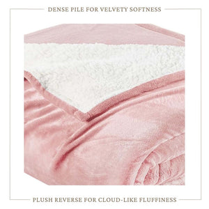 Velvet Plush Sherpa Bed Blanket by Great Bay Home