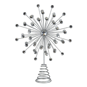Old World Christmas 13" Silver Crystal Burst Tree Topper - view 2