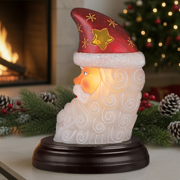 Old World Christmas Santa Moon Face Light
