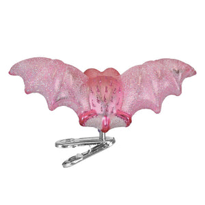 Old World Christmas Shimmering Pink Bat Ornament - view 3