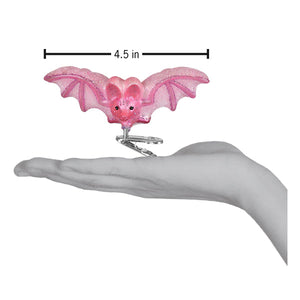 Old World Christmas Shimmering Pink Bat Ornament - view 5