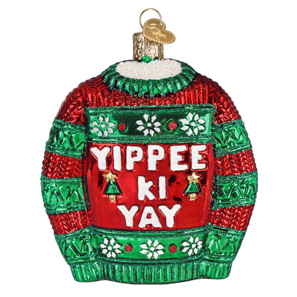 Old World Christmas Yippee Ki Yay Sweater Ornament - view 2