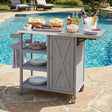 Omni Furniture Foldable Outdoor Kitchen Island Cart with Storage