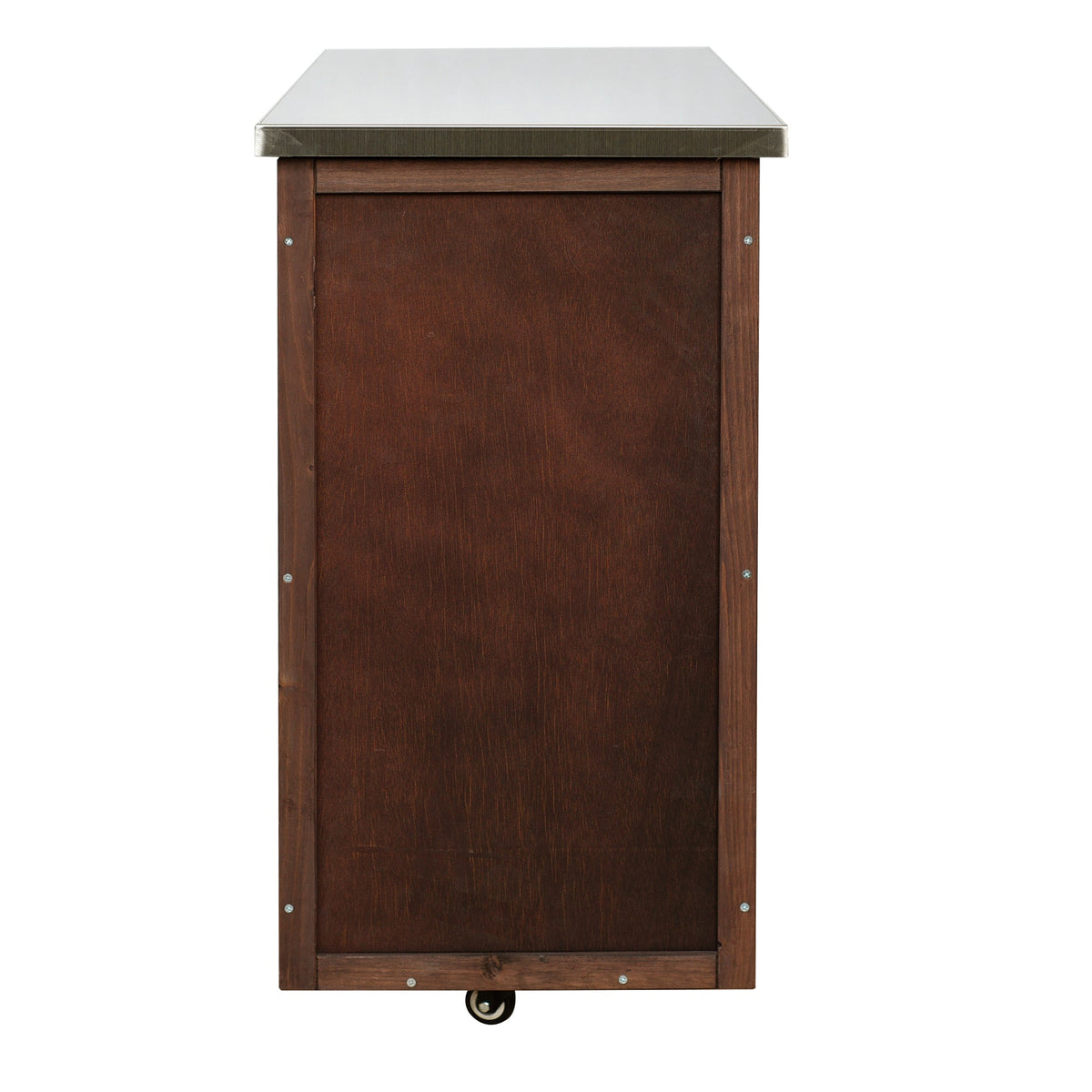 Omni Furniture Outdoor Kitchen Island Fir Wood Prep Station with Stainless Steel Top - view 9