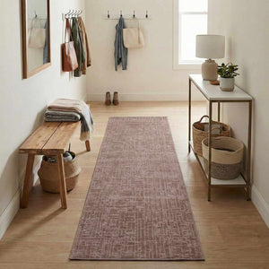 Leanna Light Brown Washable Area Rug
