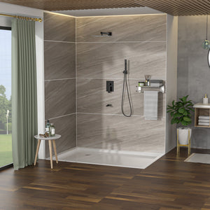 Oumuch 10-Inch Wall Mounted Square Shower System with Rough In Valve