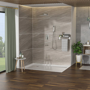 Oumuch 10-Inch Wall Mounted Square Shower System with Rough In Valve - view 2
