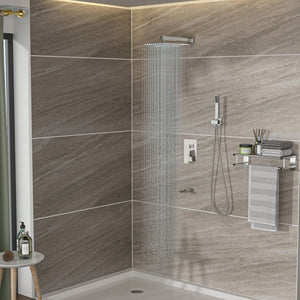 Oumuch 10-Inch Wall Mounted Square Shower System with Rough In Valve - view 3