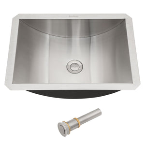 Oumuch Brushed Nickel Undermount Bathroom Sink with Pop Up Drain