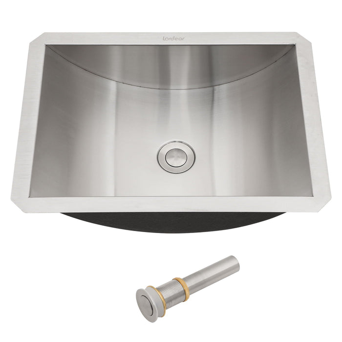 Oumuch Brushed Nickel Undermount Bathroom Sink with Pop Up Drain