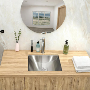 Oumuch Brushed Nickel Undermount Bathroom Sink with Pop Up Drain - view 2