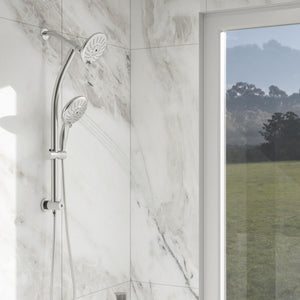 Oumuch Dual Shower Head with Adjustable Slide Bar and Multi Function Settings - view 2