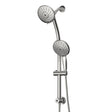 Oumuch Dual Shower Head with Adjustable Slide Bar and Multi Function Settings in Pearl Silver